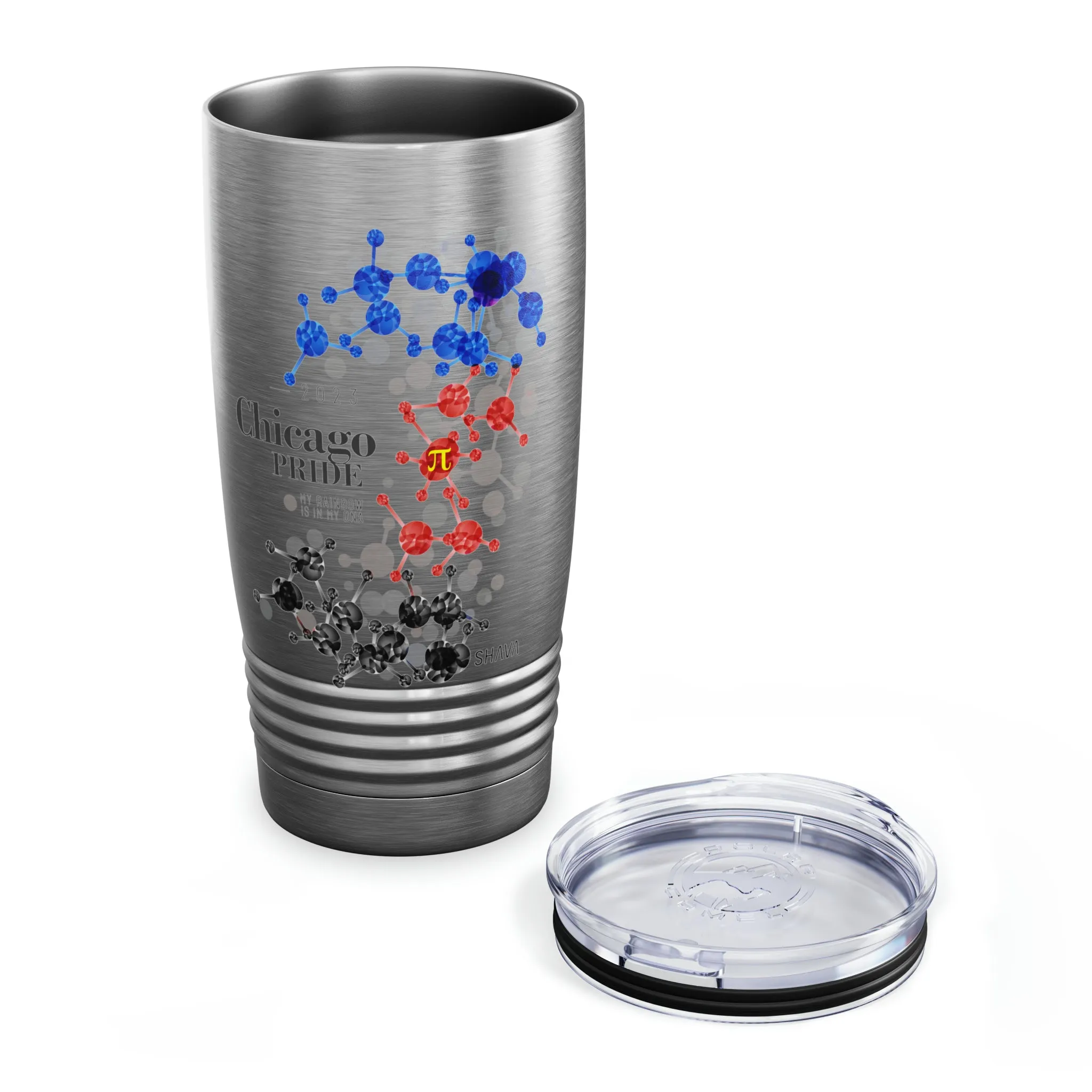 SHAVA CO Polyamory Flag 2023 Pride, Chicago Ringneck Tumbler 20oz - My Rainbow Is In My DNA