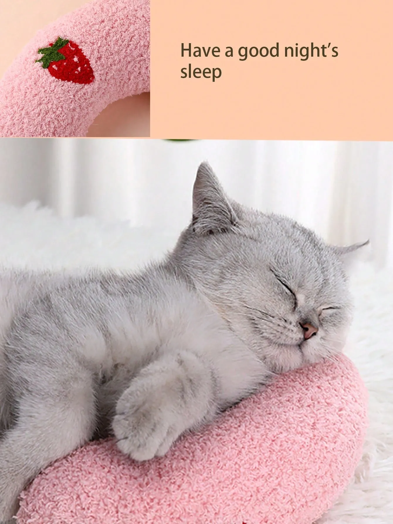 Soft And Comfortable Polyester Neck Pillow For Cat Sleeping