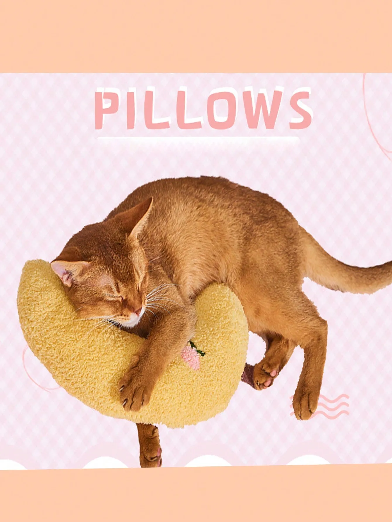 Soft And Comfortable Polyester Neck Pillow For Cat Sleeping