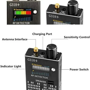 Spy Detector Device | RF Bug Detector, Hidden Camera & GPS Tracker Finder with Laser Lens - Anti-Spy Signal Protection