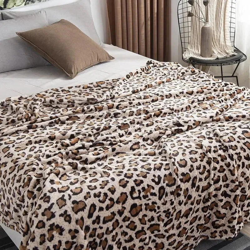 Super Soft  Animal Leopard  Zebra Blanket  Bedspread-