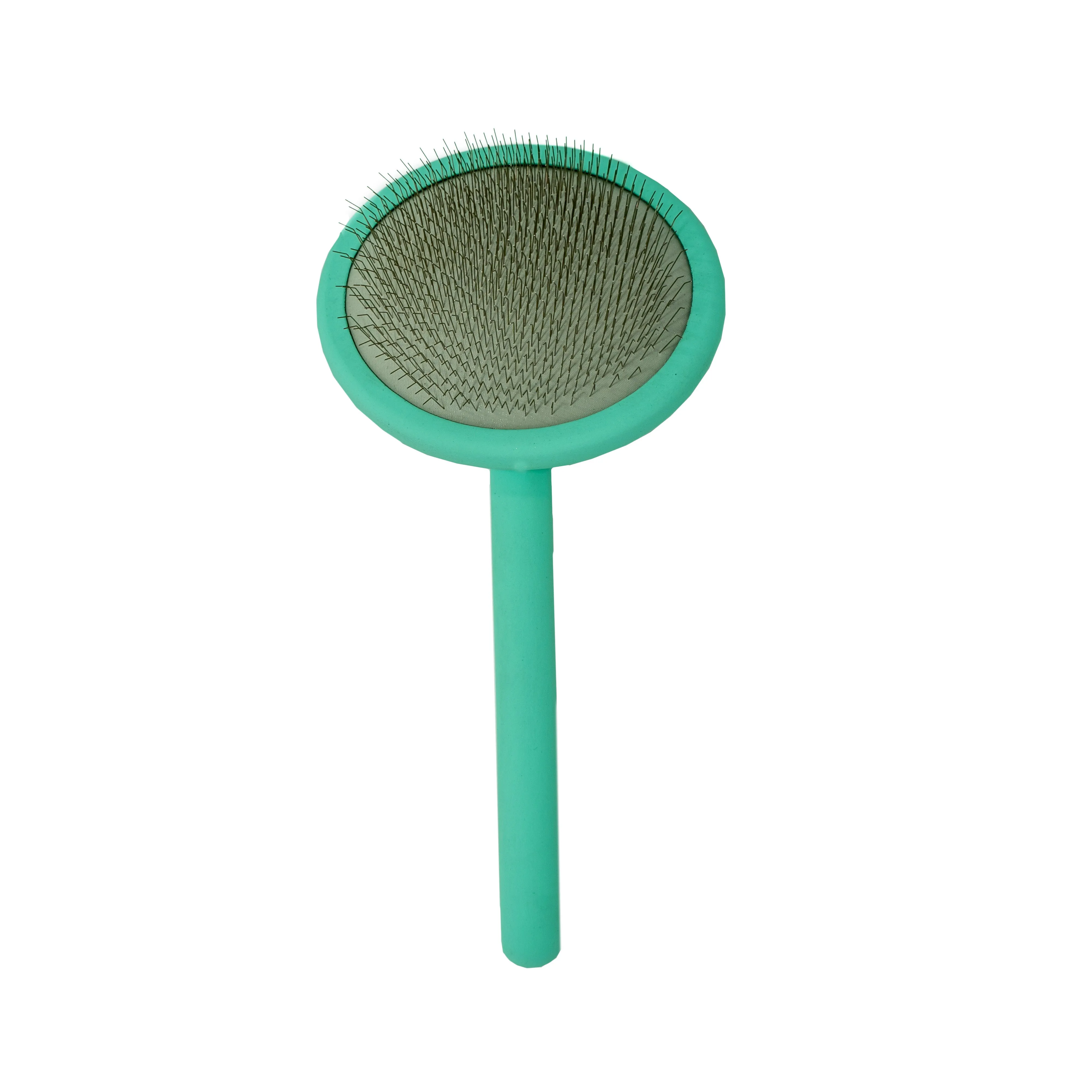 Tauro Pro Line Ergonomic Non-Slip Wooden Round Dog & Cat Brush For All Hair Type Comfortable Brushing And Detangling, 3.54 x 7.48 in