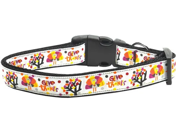 Thanksgiving Pet Dog & Cat Nylon Collar or Leash, "Give Thanks"