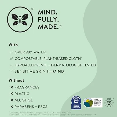 The Honest Company: Clean Conscious Wipes, Fragrance Free, Plant-Based, for Sensitive Skin