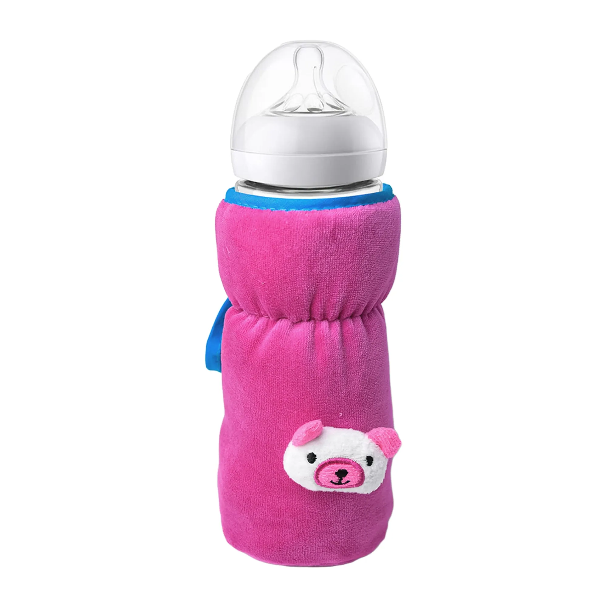 THE LITTLE LOOKERS Bottle Cover for Philips Avent/Wide Neck Feeders Soft Plush Stretchable Baby Feeding Bottle Cover with Easy to Hold Strap Wide Neck 240-330ml/8-11OZ