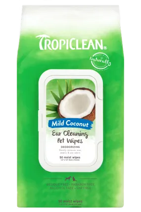 TropiClean Mild Coconut Ear Cleaning Wipes for Pets