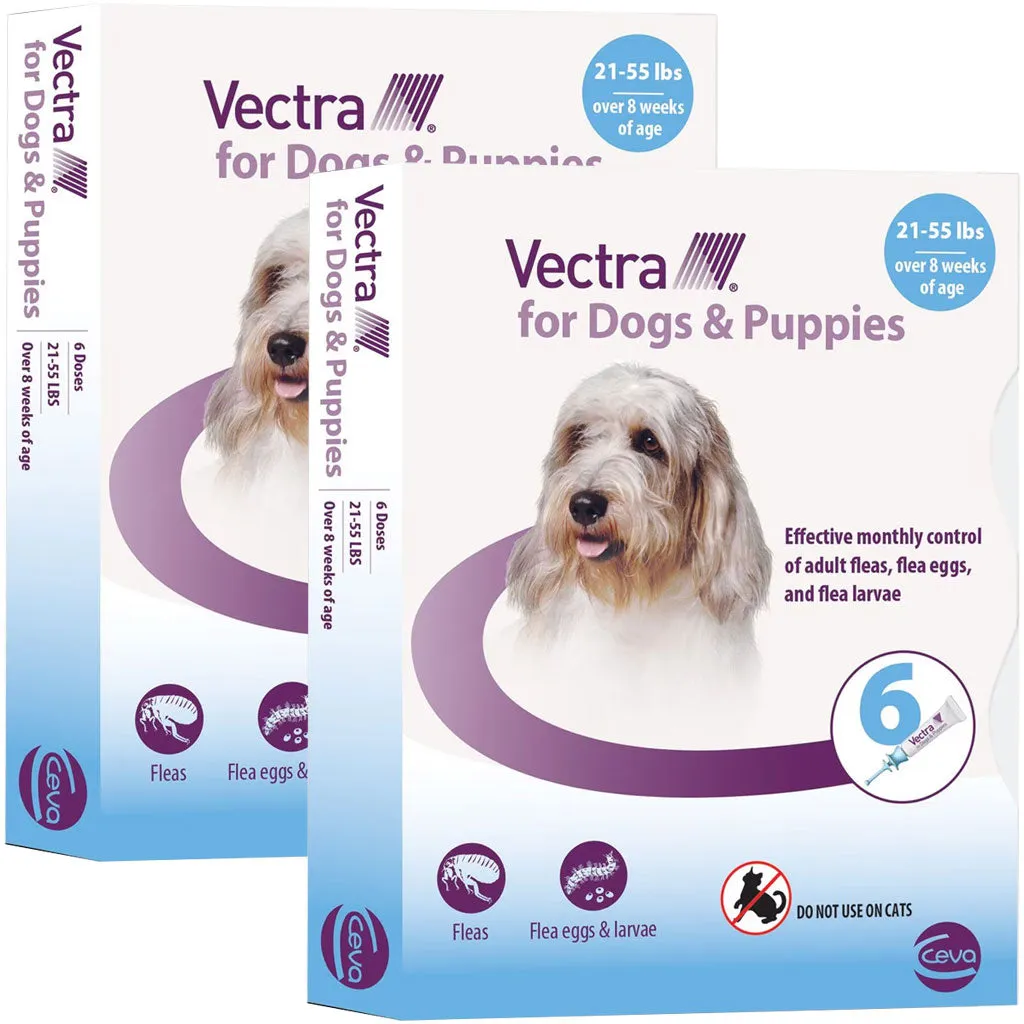 Vectra Flea and Tick Spot Treatment for Medium Dogs & Puppies, 21-55 lbs