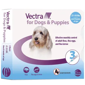 Vectra Flea and Tick Spot Treatment for Medium Dogs & Puppies, 21-55 lbs