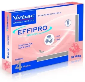 Virbac Effipro Spot On Flea & Tick Treatment For Large Dogs 20 - 40kg 4ct