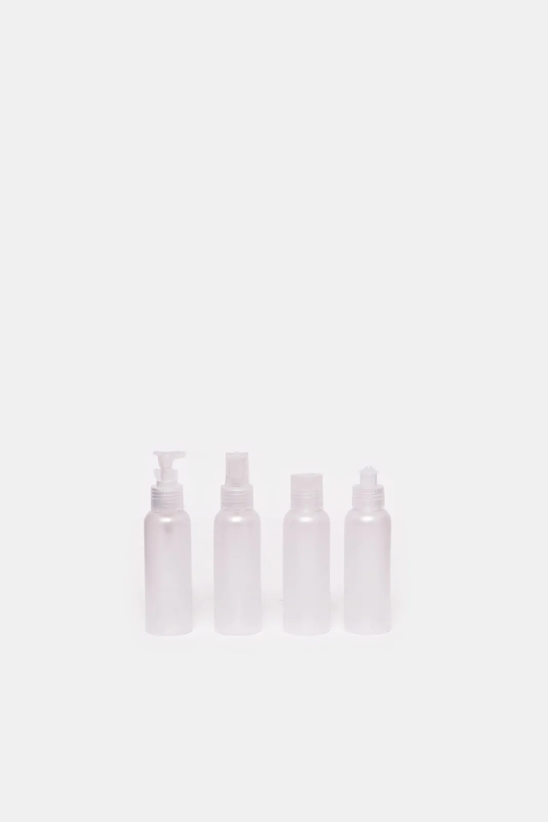 White Travel Bottle Set Of 4(Piece)